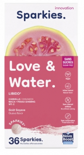 Novaboost sparkies love & water (36 microperlas efervescentes)