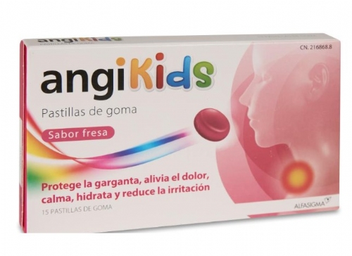AngiKids sabor fresa 15 pastillas de goma 