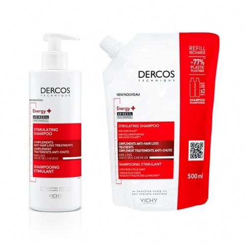 Dercos duplo champu + refill energy