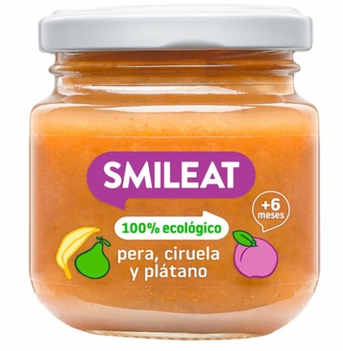 Smileat  1 tarrito 130 g sabor pera ciruela y platano