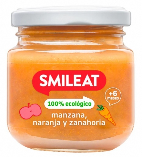 Smileat Tarrito de manzana, naranja y zanahoria 130g