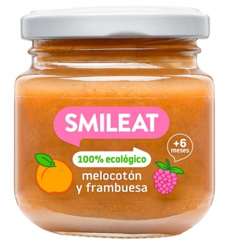 Smileat Tarrito de melocotón y frambuesa 130g