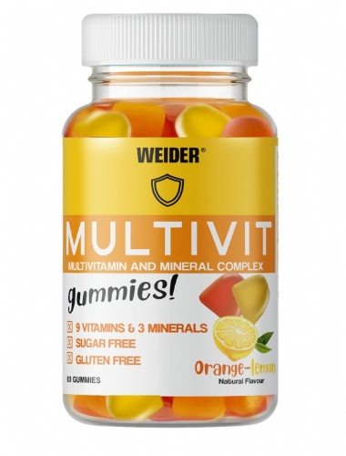 Weider Multivit 80 gummies sabor naranja limón