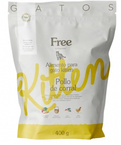 DingoNatura Free gato kitten pollo de corral 400g