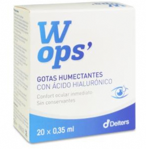 Wops gotas humectantes c/ácido hialurónico 20 monodosis x 0,35 ml