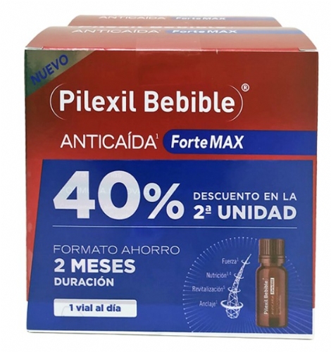 Pilexil Bebible Anticaída ForteMAX Pack Ahorro 30 + 30 frascos