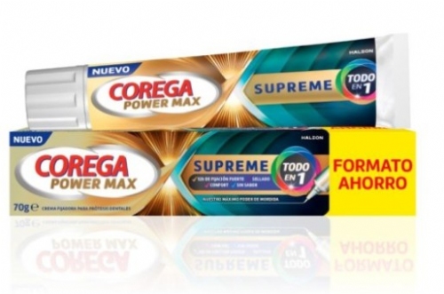 Corega Supreme Todo en 1 Crema Fijadora Formato Ahorro 70 g