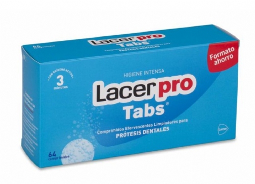 Lacer Pro Limpieza prótesis dental 64 comprimidos efervescentes