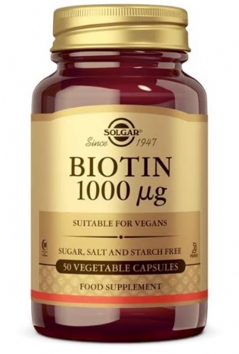 Solgar biotina  1000 microgramos 50 capsulas vegetales