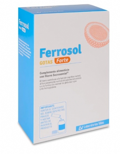 Ferrosol gotas forte  1 frasco 30 ml  + 1 sobre 2,5 g