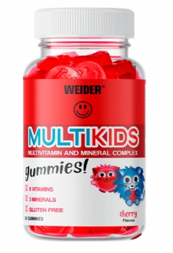 Weider Multikids 50 gummies sabor cereza