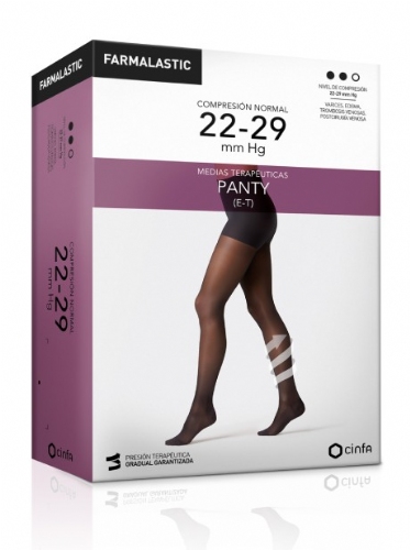 Panty (e-t) compresion normal farmalastic 1 unidad talla grande color negro - farmalastic