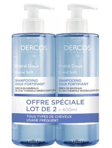 Dercos Pack Duplo Champú Mineral Suave (2 ud x 400 ml)