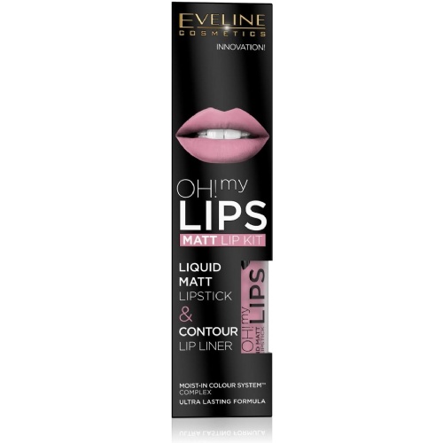 Eveline! Oh My Lips Pintalabios Líquido n3 Nude Rosa + Perfilador