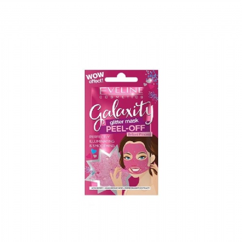 Eveline mascarilla facial iluminadora y suavizante galaxity peel off brilliant princess