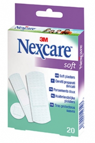 3M Nexcare Soft Tiras Protectoras suaves Apósito adhesivo 20 ud surtido 