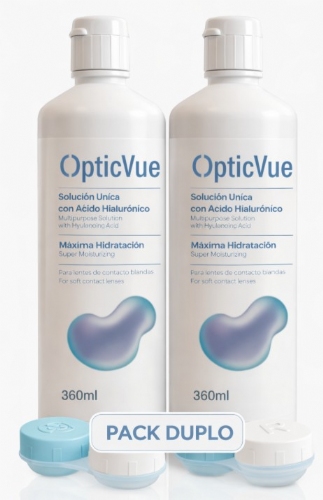 Opticvue Duplo Solución única con ácido hialurónico 2ud x 360ml