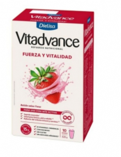 Vitadvance Batido Fresa sin gluten 10 sobres