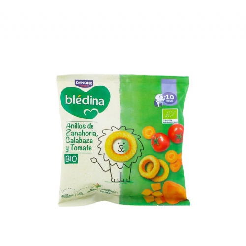 Bledina bio snack anillos de zanahoria calabaza y tomate 1 envase 20 g