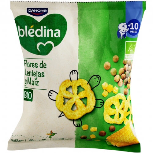 Bledina bio snack flores de lentejas y maiz 1 envase 20 g
