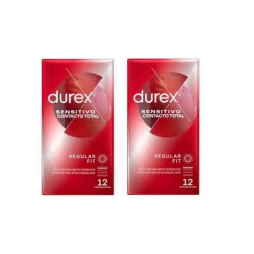 Durex sensitivo contacto total preservativos 12 preservativos 2 cajas - preservativos