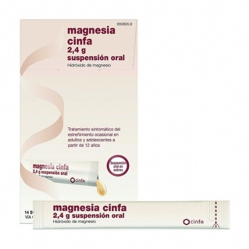 MAGNESIA CINFA 2,4 g SUSPENSION ORAL , 14 sobres