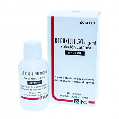 REGAXIDIL 50 mg/ml SOLUCION CUTANEA , 1 frasco de 60 ml