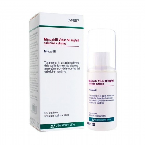 MINOXIDIL VIÑAS 50 mg/ml SOLUCION CUTANEA, 1 frasco de 60 ml