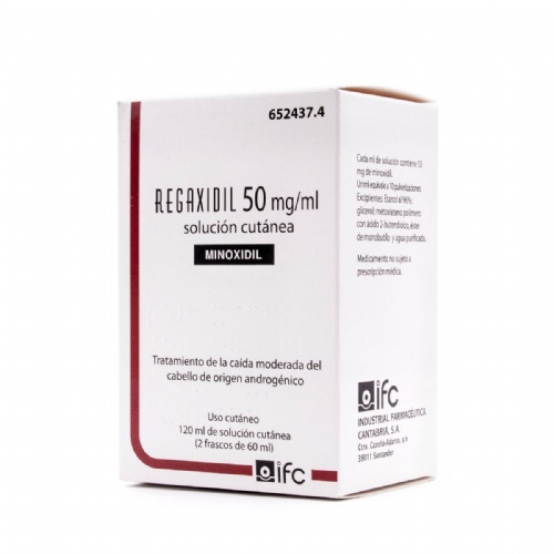 REGAXIDIL 50 mg/ml SOLUCION CUTANEA , 2 frascos de 60 ml