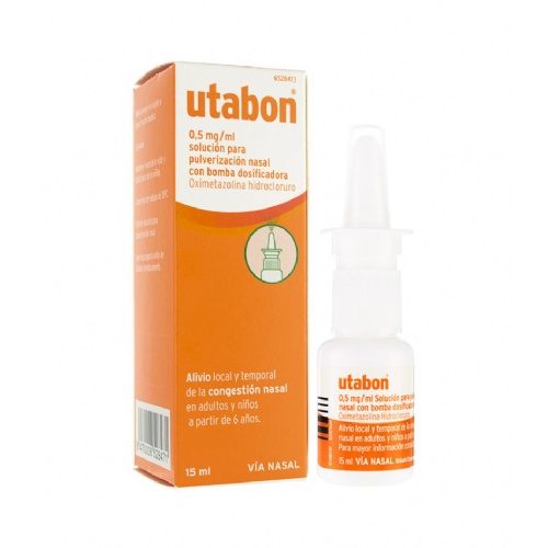 UTABON 0,5 mg/ml SOLUCION PARA PULVERIZACION NASAL CON BOMBA DOSIFICADORA, 1 envase pulverizador de 
