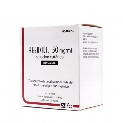 REGAXIDIL 50 mg/ml SOLUCION CUTANEA , 3 frascos de 60 ml
