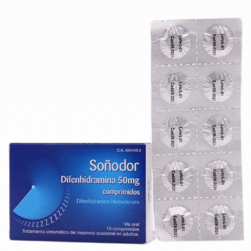 SOÑODOR DIFENHIDRAMINA 50 mg COMPRIMIDOS , 10 comprimidos