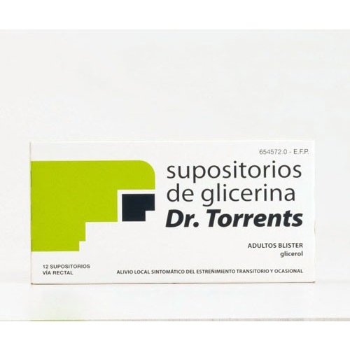 SUPOSITORIOS DE GLICERINA DR. TORRENTS ADULTOS BLISTER, 12 supositorios