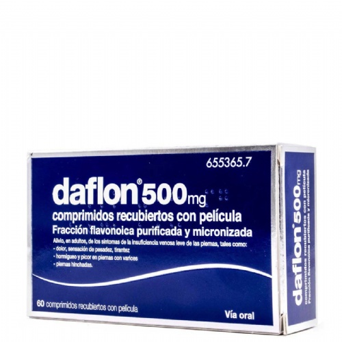 DAFLON 500 MG COMPRIMIDOS RECUBIERTOS CON PELÍCULA, 60 comprimidos