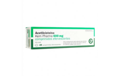 ACETILCISTEINA KERN PHARMA 600 mg COMPRIMIDOS EFERVESCENTES, 20 comprimidos