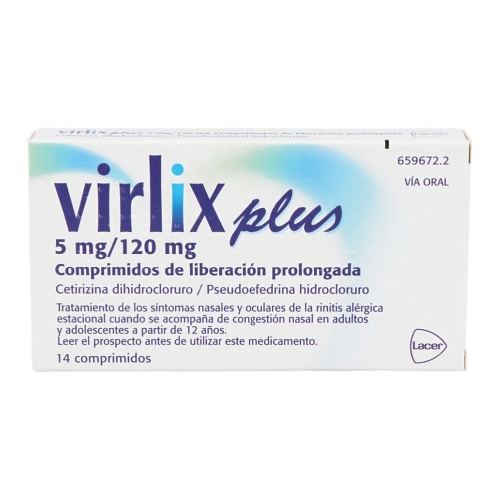 VIRLIX PLUS COMPRIMIDOS DE LIBERACION PROLONGADA  , 14 comprimidos