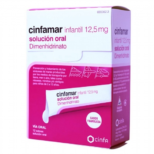 CINFAMAR INFANTIL 12,5 mg SOLUCION ORAL , 12 envases unidosis de 5 ml