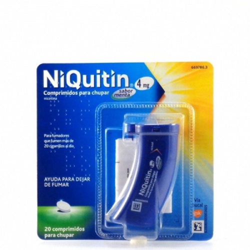 NIQUITIN 4 mg COMPRIMIDOS PARA CHUPAR SABOR MENTA, 20 comprimidos