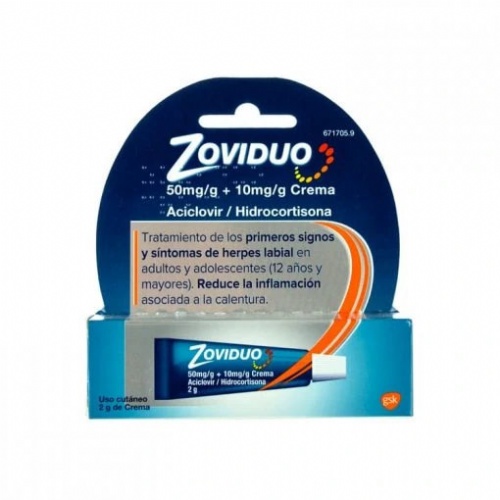 ZOVIDUO 50 mg/g + 10 mg/g CREMA , 1 tubo de 2 g