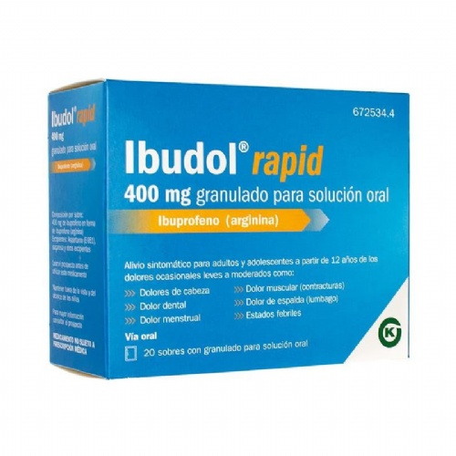 IBUDOL RAPID 400 mg GRANULADO PARA SOLUCION ORAL , 20 sobres