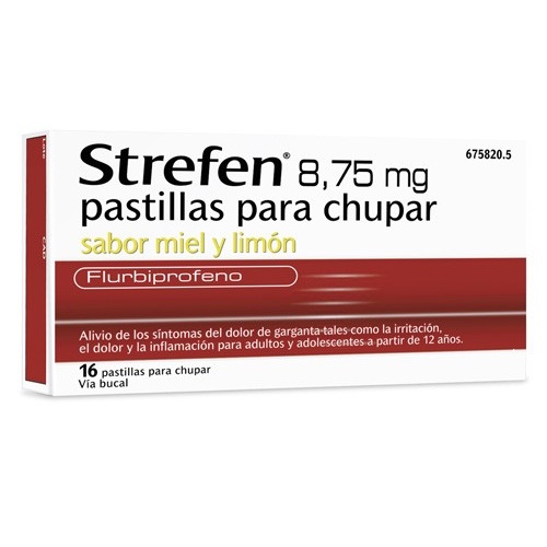STREFEN 8,75 mg PASTILLAS PARA CHUPAR SABOR MIEL Y LIMON, 16 pastillas