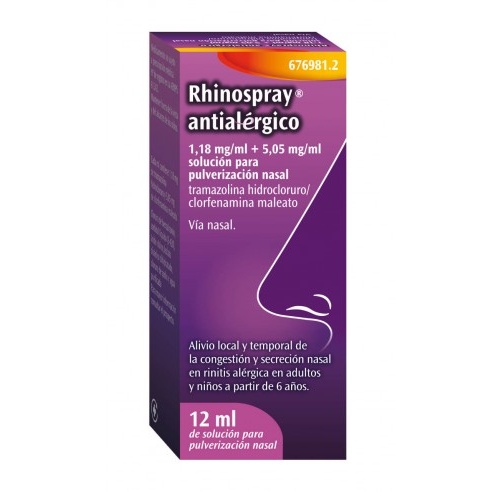 RHINOSPRAY ANTIALERGICO 1,18 MG/ML + 5,05 MG/ML SOLUCION PARA PULVERIZACION NASAL, 1 envase pulveriz