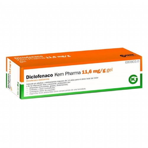 DICLOFENACO KERN PHARMA  11,6 mg/g GEL, 1 tubo de 60 g