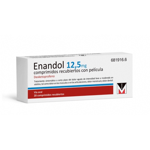 ENANDOL 12,5 mg COMPRIMIDOS RECUBIERTOS CON PELICULA, 20 comprimidos