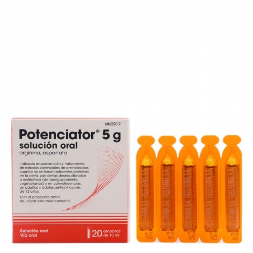 POTENCIATOR 5 g SOLUCION ORAL , 20 ampollas bebibles de 10 ml