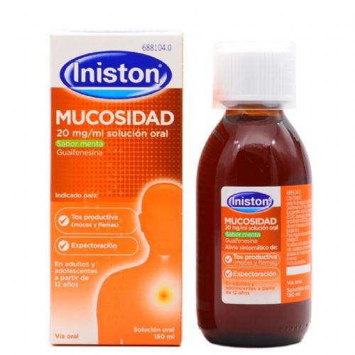 INISTON MUCOSIDAD 20mg/ml SOLUCION ORAL SABOR MENTA , 1 frasco de 150 ml