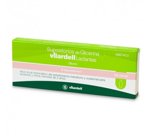 SUPOSITORIOS DE GLICERINA VILARDELL LACTANTES, 6 supositorios