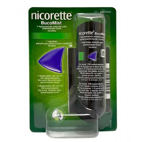 NICORETTE BUCOMIST 1 MG/PULSACION SOLUCION PARA PULVERIZACION BUCAL , 1x1 dispensador de 13,2 ml