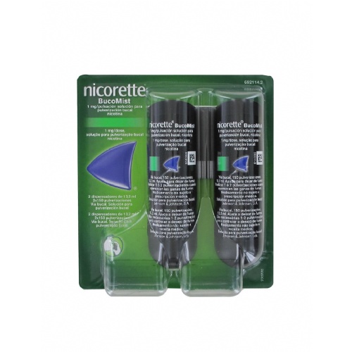 NICORETTE BUCOMIST 1 MG/PULSACION SOLUCION PARA PULVERIZACION BUCAL , 2x1 dispensador de 13,2 ml
