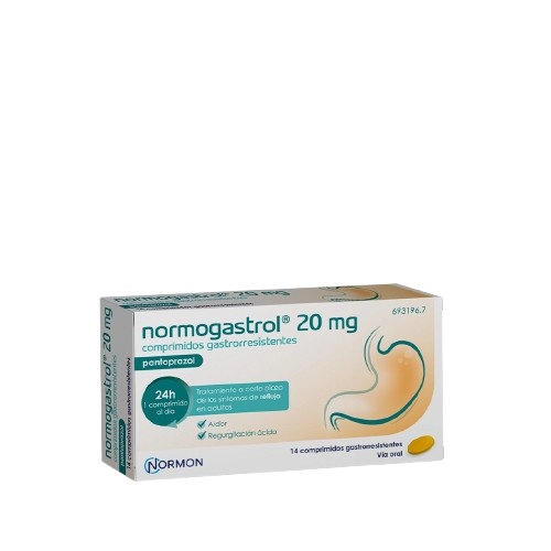 NORMOGASTROL 20 mg COMPRIMIDOS GASTRORRESISTENTES, 14 comprimidos